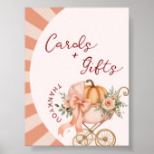 パンプキンピンクボウカード&ギフトテーブルサインポスター ポスター (正面)