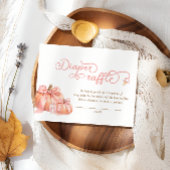 パンプキンピンクボウベイビーシャワーおむつラッフルチケット エンクロージャーカード