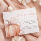 パンプキンピンクボウ赤ちゃんシャワーブックベビー エンクロージャーカード