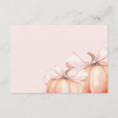 パンプキンピンクボウ赤ちゃんシャワーブックベビー エンクロージャーカード (裏面)