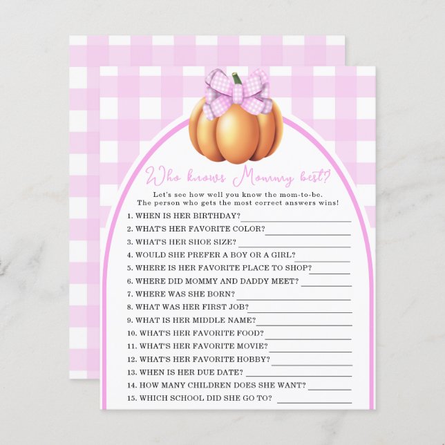 パンプキンピンクボウ – 誰がママを知っ最高のている (正面/裏面)