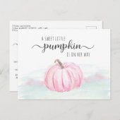 パンプキンピンクミントウォーター色ベビーガールシャワー インビテーションポストカード (正面/裏面)