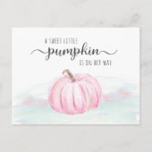 パンプキンピンクミントウォーター色ベビーガールシャワー インビテーションポストカード (正面)