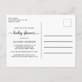 パンプキンピンク水色ベビーガールシャワーでドライブ インビテーションポストカード (裏面)