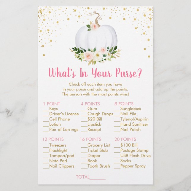 パンプキンピンク金ゴールドあなたの財布ゲームの中に何が (正面)