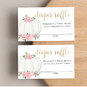 パンプキンピンク金ゴールドエレガント秋おむつラッフルカード エンクロージャーカード