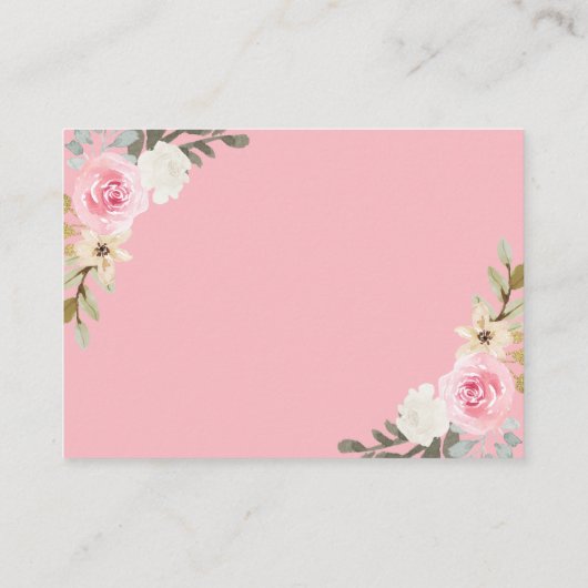 パンプキンピンク金ゴールドフローラウッドディスプレイシャワー エンクロージャーカード (裏面)