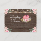 パンプキンピンク金ゴールドフローラウッドディスプレイシャワー エンクロージャーカード (正面)