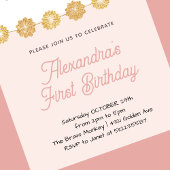 パンプキンピンク金ゴールドフローラハロウィーン1日 招待状