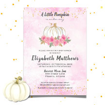 パンプキンピンク金ゴールド秋ガールベビーシャワー