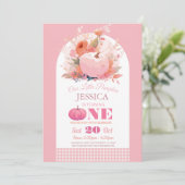 パンプキンピンク1stワン誕生日ガールズオータム秋 招待状 (スタンド正面)