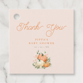 パンプキンピンク&オレンジ赤ちゃんシャワーありがとう フェイバータグ