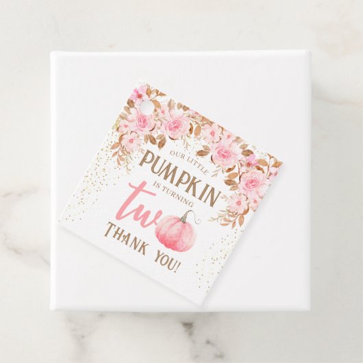 パンプキンピンク&金ゴールドガールフローラ秋2nd誕生日 フェイバータグ (インサイチュ)