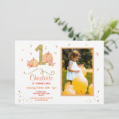 パンプキンファーストワン誕生日秋パーティーフォト招待状 招待状 (スタンド正面)