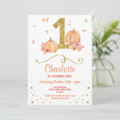 パンプキンファーストワン誕生日秋パーティー招待状 招待状 (スタンド正面)