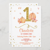 パンプキンファーストワン誕生日秋パーティー招待状 招待状 (正面/裏面)