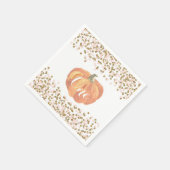 パンプキンファースト誕生日オレンジピンク金ゴールドグリッター スタンダードカクテルナプキン (角)