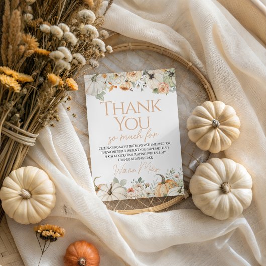 パンプキンファースト誕生日サンキューカード 招待状