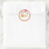 パンプキンファースト誕生日ステッカー – フローラドット ラウンドシール (バッグ)