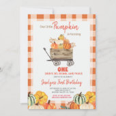 パンプキンファースト誕生日ドライブバイ誕生日 招待状 (正面)