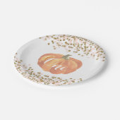 パンプキンファースト誕生日ピンクと金ゴールド紙プレート ペーパープレート (アングル)