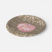 パンプキンファースト誕生日ピンクと金ゴールド紙プレート ペーパープレート (アングル)