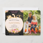 パンプキンファースト誕生日フォト招待状 招待状 (正面)