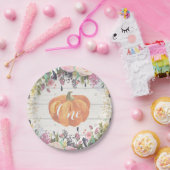 パンプキンファースト誕生日フローラ金ゴールド紙プレート ペーパープレート (パーティー)