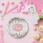 パンプキンファースト誕生日フローラ金ゴールド紙プレート ペーパープレート (パーティー)