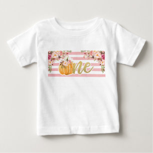 パンプキンファースト誕生日ワンシャツ-フローラ ベビーTシャツ