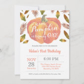 パンプキンファースト誕生日招待状オレンジ 招待状 (正面)