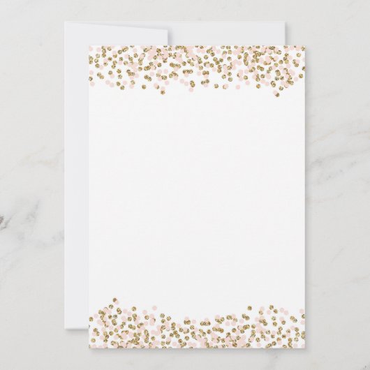 パンプキンファースト誕生日招待状ピンクと金ゴールド 招待状 (裏面)