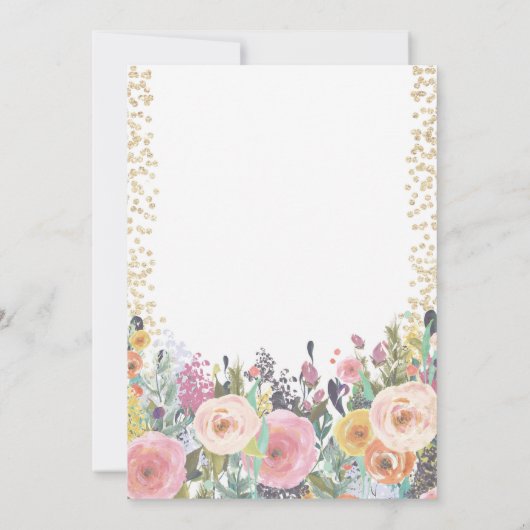 パンプキンファースト誕生日招待状フローラ金ゴールド 招待状 (裏面)