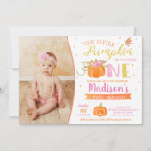 パンプキンファースト誕生日招待状秋秋 招待状 (正面)