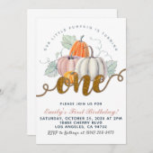 パンプキンファースト誕生日招待状 招待状 (正面/裏面)