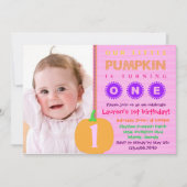 パンプキンファースト誕生日招待状 招待状 (正面)