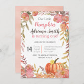 パンプキンファースト誕生日秋秋招待状 招待状 (正面/裏面)
