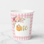 パンプキンファースト誕生日紙カップ – フローラピンクPl 紙コップ (裏面)