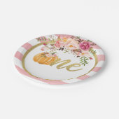 パンプキンファースト誕生日紙プレート-フローラ ペーパープレート (アングル)