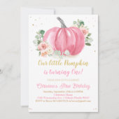 パンプキンファースト誕生日 招待状 (正面)