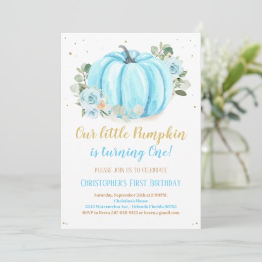 パンプキンファースト誕生日 招待状 (スタンド正面)