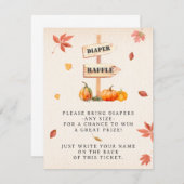 パンプキンファームおむつラッフル秋ベビーシャワー エンクロージャーカード (正面/裏面)