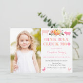 パンプキンファームまたはペット動物園の女の子の誕生日パーティー 招待状 (スタンド正面)