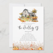 パンプキンファームバーン素朴秋の結婚式 招待状 (正面)