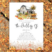 パンプキンファームバーン素朴秋の結婚式 招待状