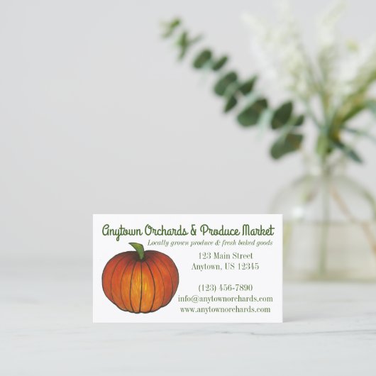 パンプキンファームファームスタンドハーベストオーチャード秋 名刺 (スタンド正面)