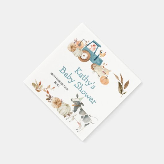 パンプキンファーム動物トラクターフローラナプキン スタンダードカクテルナプキン (角)