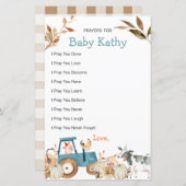 パンプキンファーム動物トラクターラブ祈りの言葉のためのベビー (正面/裏面)