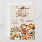 パンプキンファーム秋ひまわり誕生日 招待状 (正面)
