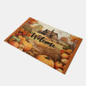 パンプキンファーム秋ハーベストサンクシビングウェルカム ドアマット (アングル)